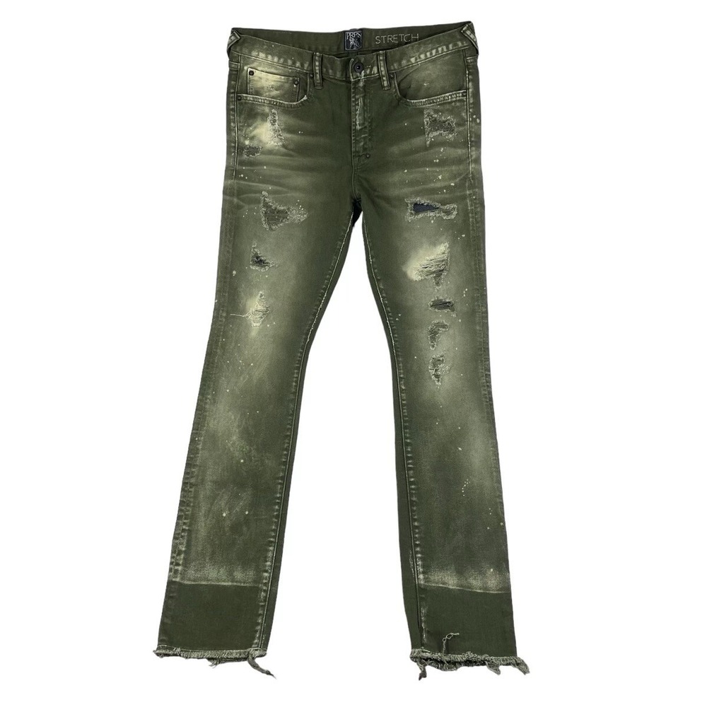PRPS Windsor Green Stretch Distressed Tie Dye Mens Jeans 32X33 NWT
